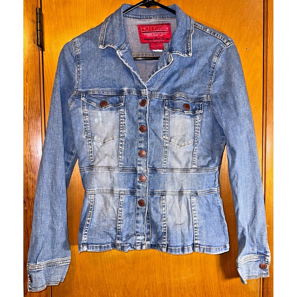 Hotkiss‎ Womens Peplum Denim Jean Jacket Jacket Cyber Y2K Coquette Small